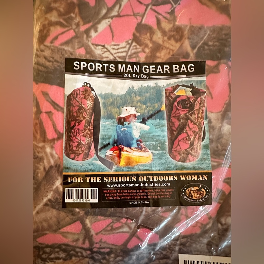 New - Sportsman Industries Dry Bag - Pink Camo - Perfect for the Beach, Glamping
